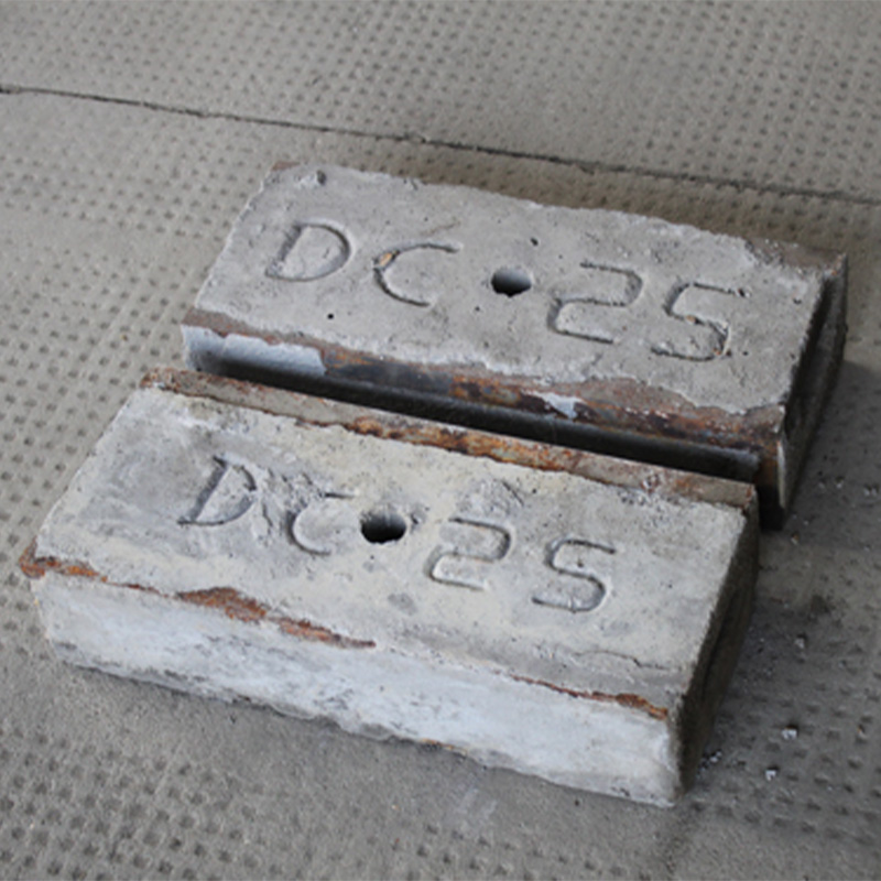 Angle iron frame cement counterweight
